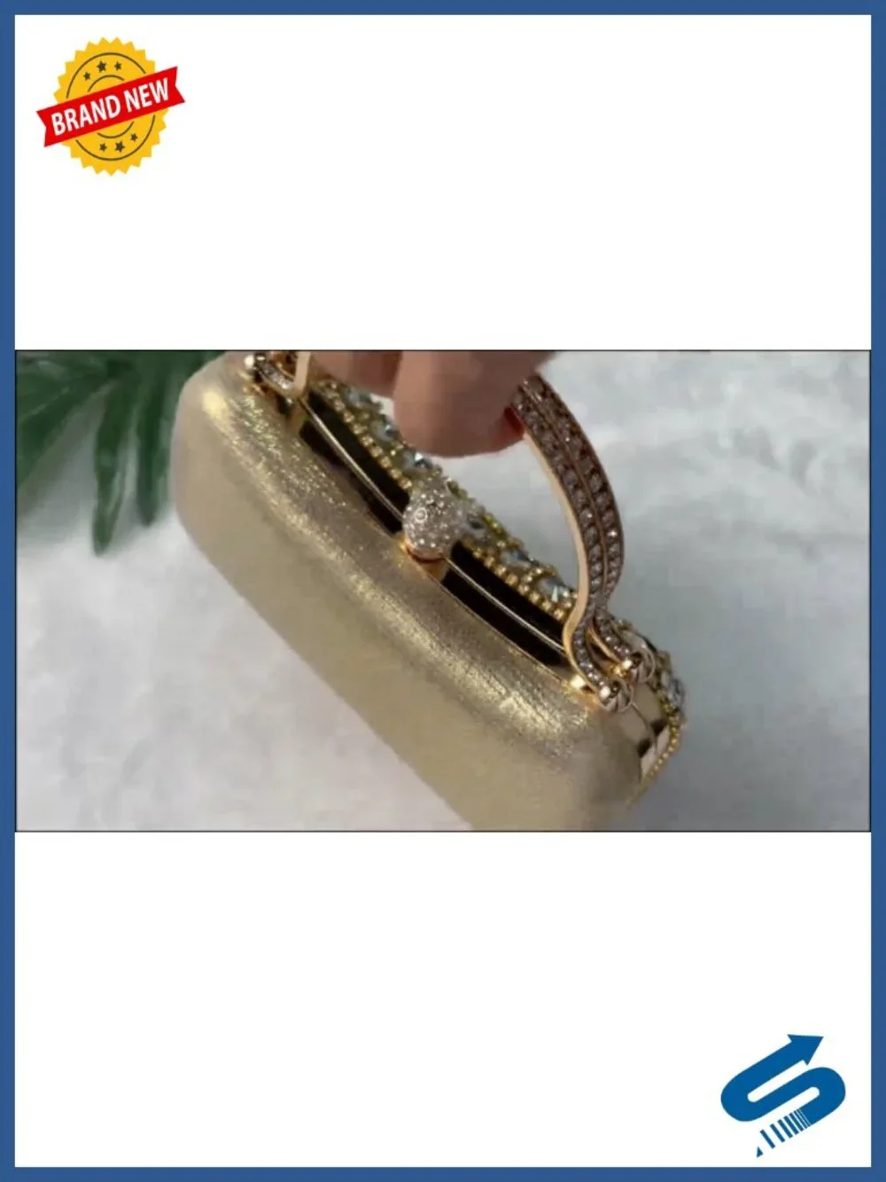 Rhinestone Fringe Clutch Evening Bag Sparkly Formal Purse with Chain Strap